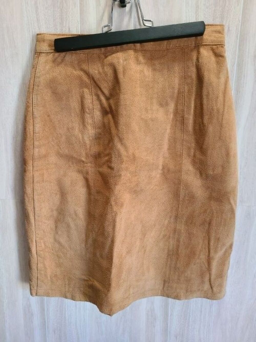 Global Identity Brown Leather Skirt Womens 3/4 Suede Pencil Mini